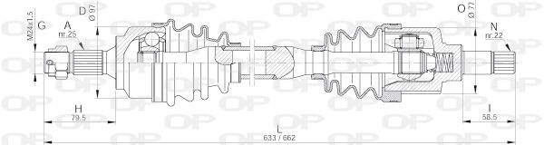 OPEN PARTS Приводной вал DRS6257.00